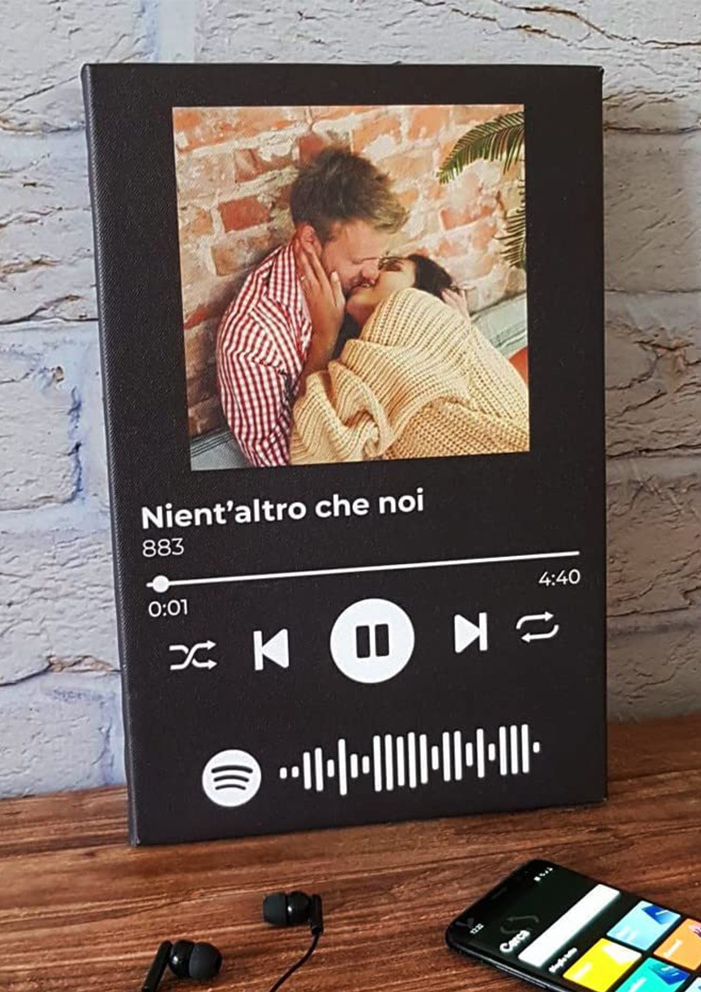 Quadretti Spotify in Plexiglass nero 15x20